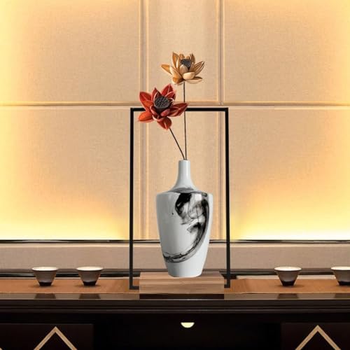 Vase Desktop Modern Chinese Ink Ceramic Entrance Arrangement Desktop Decoration Zen Ornament for Decor