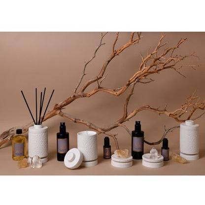 Van Dang Crystal Stone Meditation Set Clear Quartz | Diffuser Oil Dropper Aromatherapy | Luxury Spiritual Home Decor Fragrance Gift Notes of Cardamom, Nutmeg, Pepper, Myrrh, Sandalwood (Buddhapada) - color: Buddhapada