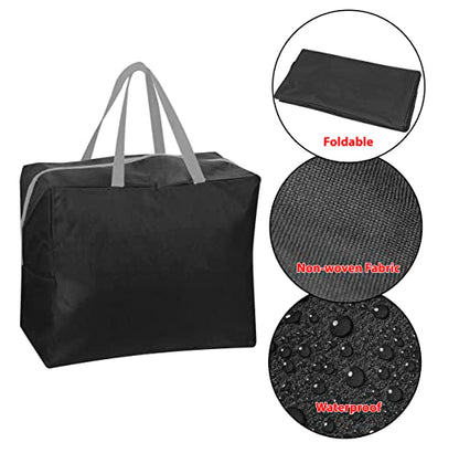 ProPik Christmas Ornaments Accessories Storage Bag Tear-proof Polyester Material 15” X 9.8” X 18.1” With Handles And Full Length Zipper (Black) - color: Black