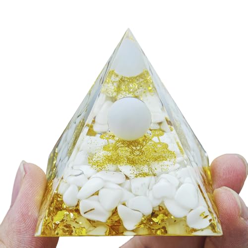 2inches Pyramid Decor Natural Crystal Energy Generator Pyramid Chakra Energy Crystal Pyramid Yoga Meditation Tool for Home Decoration Fengshui Ornaments Gift(2 inches Pyramid - White Agate) - color: 2 Inches Pyramid - White Agate