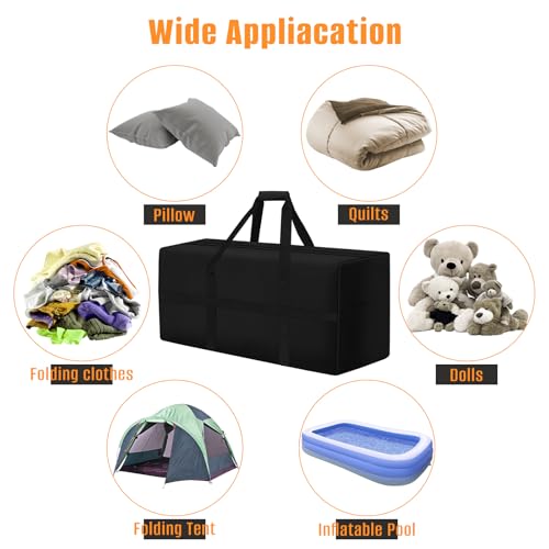 LYHNMW Outdoor Cushion Storage Bag, 600D Oxford Fabric Waterproof Extra Large Patio Furniture Bag, Cushion Organizer Bag with Zipper & Padded Handle(40"L x 20.4"W x 28.3"H) - size: 40"L x 20.4"W x 28.3"H