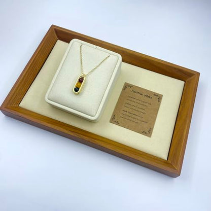 Natural Crystal Necklace Gift for New Beginnings, Crystals and Healing Stones Necklace for Anxiety Relief, Encourage Gift For Women, Mum, Natural Genuine Gemstone, Cheer Up - color: Silver, style: Positive Vibes