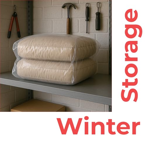 Chair Cushion Storage Bag - Premium USA Made Quality - 4 Mil Heavy Duty Clear Bag for Moving and Storage - 62x29x15 - Waterproof, Dustproof, Tear Resistant