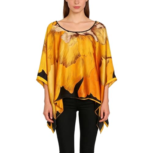Women's Satin Cover Up Short Poncho Tops Sheer Chiffon Boho Pashmina Shawl Beach Soft Shawl - color: Style22