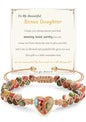 Gifts for Daughter Granddaughter, To My Mom Grandma Wife Girlfriend Sister Jasper Heart Bracelets Birthday Graduation Anniversary Christmas Stocking Stuffers Valentines Mothers Day Jewelry - style: 2.Gift To My Bonus Daughter: Colorful Beads