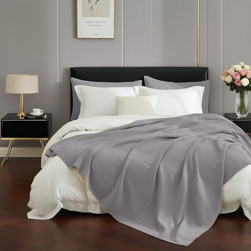 Grey Grid Throw Blanket for Couch Sofa Chair,Lightweight Soft Cozy Throws All Season,Jersey Knit Solid Plaid Textured Fuzzy Blanket for Women and Men Warm Throw Blankets 50X60 - color: Grey, size: Throw (50"x60")
