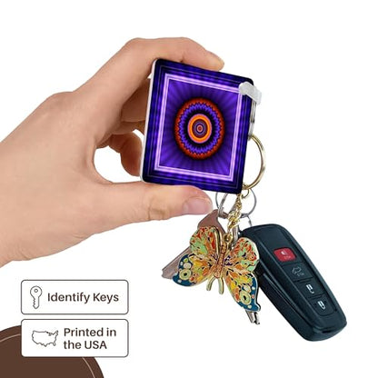 3dRose Meditation Gift Set with Mug, Keychain, and Mindfulness Card – Glowing Energy Mandala Design for Yoga Practitioners and Wellness Enthusiasts