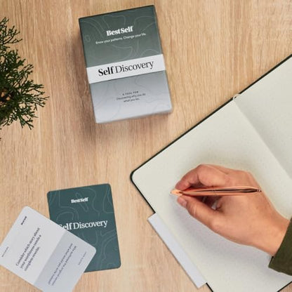 BestSelf Self-Discovery Deck - 50 Daily Prompts for Positive Affirmations & Personal Growth. Engage in Daily Thought & Improve Yourself!