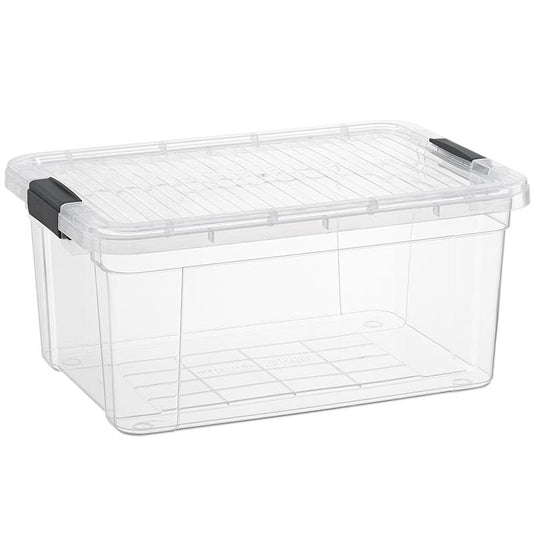 Superio Clear Storage Box with Lid, 21 Quart Plastic Container Bins for Organizing, Stackable Crates, BPA Free, Non Toxic, Odor Free, Organizers for Home, Office, School, and Dorm - size: 21 Quart
