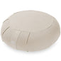 Zafu Meditation Cushion, 15" Round Buckwheat Yoga Pillow with Organic Cotton Cover - color: Natural