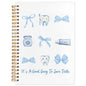 WUCHJ Dentist Gifts Notebook, Dental Hygienist Gifts Journal, Coquette Blue Bow Dental Spiral Notebook Journal for Note Taking, Dentist Office Supplies, 5.5x8.3 Inch - color: blue bow teeth dentist
