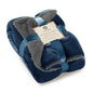 Sherpa Throw Blanket Super Soft Reversible Ultra Luxurious Plush Blanket, 50 x 60 inches, Navy/Gray - color: Navy / Gray, size: Throw (50" x 60")