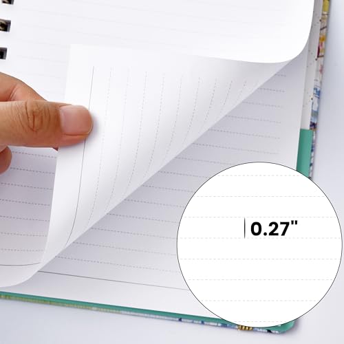 Ruled Notebook/Journal - Lined Journal, 8.5" X 6.4", Ruled Spiral Notebook/Journal, Banded with Waterproof Hardcover, Exquisite Inner Pocket for School, Office & Home - color: Multi