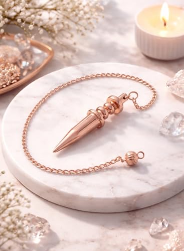 Copper Metal Light Weight Solid Cone Point Pendulum Healing Dowsing Reiki Pendulum for Divination and Meditation Copper Pendulum - color: Light Weight Cone Copper Metal Pendulum