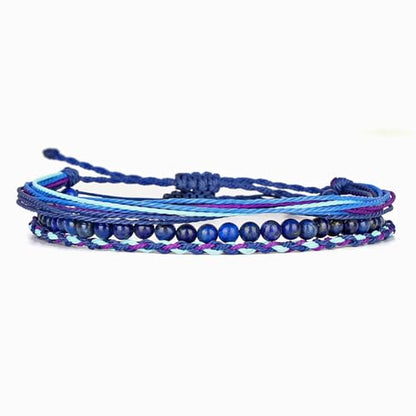 QOGIR Handmade Healing Bracelet,6mm Natural Gem Stone Bracelet rope bracelet - color: Lapis(Wisdom and Truth), size: 4mm