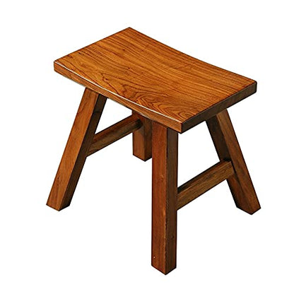 Wooden Step Stool for Kids Adults Seat Chair Dancing Foot Stool 12 inch Plant Stand Top Curved Wood Stool