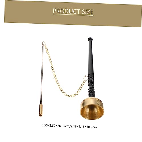 Buddhism Copper Yin Qing Chime for Meditation Sound Percussion Instrument with Wooden Handle for Temple Rituals and Mindfulness Practices