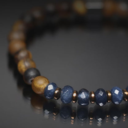 Tigranes Premium Natural Stone Bracelet Collection – Handmade Gemstone Jewelry in Luxury Branded Gift Box - style: Midnight Tiger’s Eye