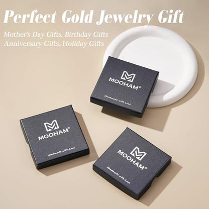 M MOOHAM Layered Initial Cross Bracelets for Women Teen Girls - 14K-Gold-Plated Disc Letter A-Z Cross Bracelet Jewelry Christian Gifts for Women Baptism Confirmation Gift for Teen Girls - color: W