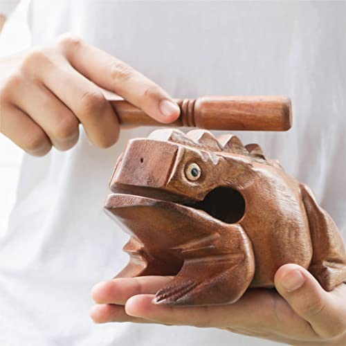 BSIRI 5" Wooden Frog Rasp - Musical instruments of Africa Frog Rasp Super Guiro Percussion Frog Wood Block Instrument of Frog Noise Maker Cool Music Gifts Ideas Fun Instruments for Adults and Kids - size: 5 Inches Size
