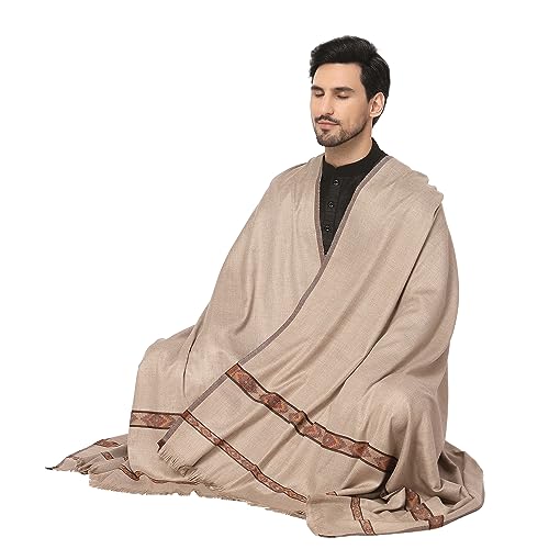 Weavers Villa Meditation Shawl/Wrap, Oversize Scarf or Stole. Unisex - color: Light Beige