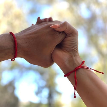 Red String Bracelet, Protection, Luck and Love, Handmade in the Holy Land, Hindu, Buddhist and East Asian Faith Symbol, Evil Eye Strand for Men and Women, Spiritual and Adjustable Bracelet, with CoA - style: Red String Bracelet - Vajra Knots