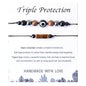 2Pcs Triple Protection Empath Energy Protection Bracelets Black Obsidian and Tiger Eye Evil Eye Carnelian Amethyst Natural Stone Jewelry for Women Men Gifts for Him Her - style: Triple protection style1