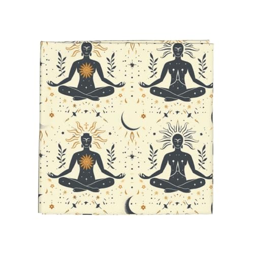 Yoga Meditation (12) Print Large Bandana For Men Women, 22 × 22 In Head Scarf,Cowboy Bandana Headwrap Neck Scarf