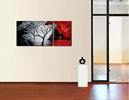 Wieco Art Extra Large The Cloud Tree Modern Gallery Wrapped Giclee Canvas Print Artwork Abstract Landscape 3 panels Pictures on Canvas Wall Art Ready to Hang for Living Room Kitchen Home Decor XL - size: 20x28inchx3pcs