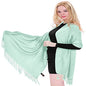 CJ Apparel Solid Color Tassels Design Nepalese Shawl Scarf Wrap Stole Throw Head Wrap Pashmina Gift Hand Made in Nepal New - color: Sky Blue