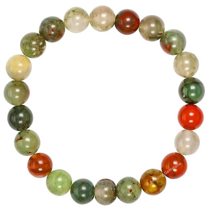 Amazing Gemstone Crystal Bracelet for Women Men's Gifts - Protection Healing Crystal Bracelet - 8mm Gemstone Beaded Stretchable Bracelet Pulseras Para Hombres Mujer Stocking Stuffers Mothers Day Gift (African Bloodstone) - color: African Bloodstone