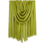 Women Summer Scarfs Large Long Lightweight Linen Beach Gauze Shawl Wrap 75”×43” - color: Chartreuse