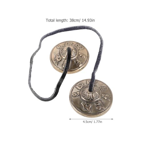 Veemoon Nepalese 4.5cm Mini Tingsha Copper Finger Cymbals for Tibetan Sound Therapy, Yoga Meditation, and Mindfulness Chime Bells