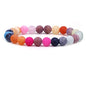 Keleny Gem Semi Precious Gemstones 8mm Natural Quartzite Stone Round Beads Rock Crystal Jasper Stretch Bracelet 7 Inch Unisex - color: 8mm Multicolor Weathered Agate