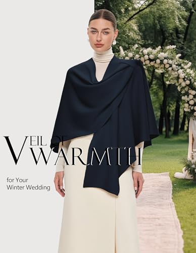 PULI Womens Large Cross Front Poncho Sweater Wrap Topper Knitted Elegant Shawls Cape for Fall Winter - color: Extra Warm Dark Slate Blue