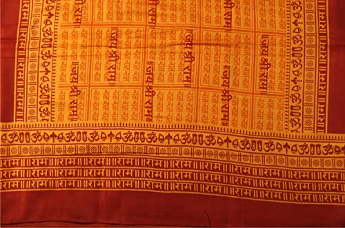 ASHIRWAD 100% Cotton Meditation Yoga Scarf Shawl Large Beach Wrap Hindu Prayer Stole OM Hare Krishna print | AE000060-00 - color: Jai Shri Ram
