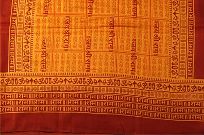 ASHIRWAD 100% Cotton Meditation Yoga Scarf Shawl Large Beach Wrap Hindu Prayer Stole OM Hare Krishna print | AE000060-00 - color: Jai Shri Ram
