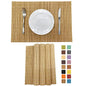 Set of 4 Pcs Bamboo Placemats Sushi Rolling Mat Japanese Style Natural Anti-Slip Bamboo Placemats Washable Heat-Resistant Table Mats for Dining Room and Kitchen（Brown） - color: Brown, size: Set of 4