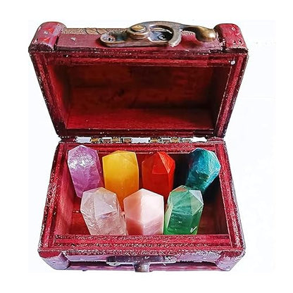 Sets of 7/8/10 Pcs Healing Crystal Stone Wands,Hexagona,Single Pointed,Chakra 6 Faceted Column Prism,Reiki Gemstones,Energy Balance,Meditation Natural Gem Kits Home Decor (7pc B Set) - color: 7pc B Set