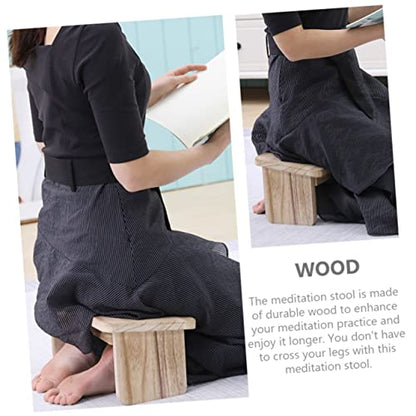 Buddhist Stool Wooden Temple Kneel Sitting Stool Household Zen Folding Bench Seat