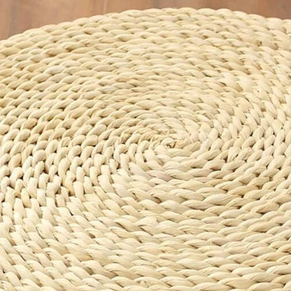 Pack Of 2 Natural Yoga Mats Straw Meditation And Worship Tatami Round Woven Meditation Flat Mat Floor Chair Cushion Zen Yoga Practice Decoration - size: 45cm