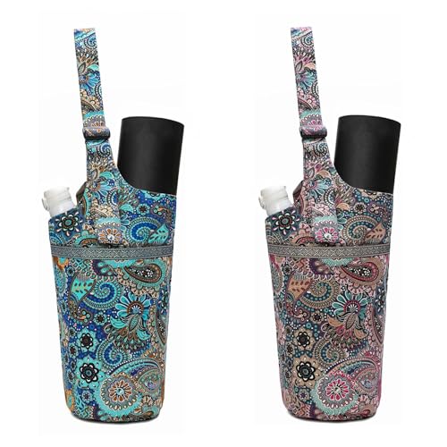 IwIeIaIrI Yoga Mat Bag for Women with Large Size Pocket and Zipper Pocket,Yoga Bag Mat Carrier Holder Fits Most Your Stuff,Yoga Accessories Gifts - color: Blue+Red-Canvas