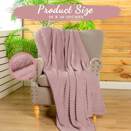 Buryeah 12 Pcs Flannel Throw Blanket Bulk 50 x 60 in Sleepover Blanket Outdoor Wedding Throw Lightweight, Oeko-tex Standard 100 Certified for Sofa Homeless Gifts (Rosewood Pink) - color: Rosewood Pink