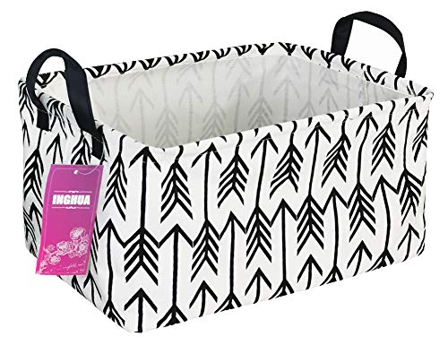 Rectangular Storage Basket Fabric Organizer Bin for Toys,Books,Clothes,Gifts,Pets-Perfect for Home,Office,Nursery,Dorm,Shelf(Rec Black Arrows) - color: Rec Black Arrows