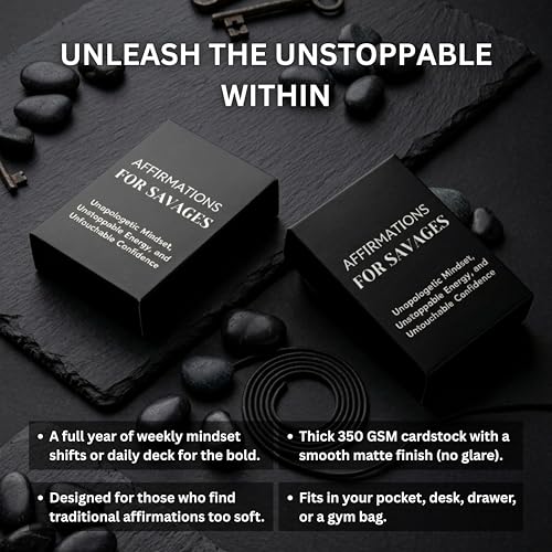 Isaac Liev Daily Affirmation Cards for Women & Men – 52 Motivational Affirmations Deck for Mindset & Inspiration | Cool Gifts for Him & Her, Best Friend, Coworkers, Office & Birthday - style: Savage Affirmation