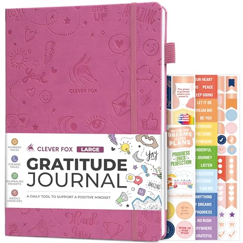 Clever Fox Gratitude Journal Large – Happiness, Positivity & Affirmation Journal – Inspirational Daily Notebook, 3 Months, 8.3x11” (Violet blossom) - color: Violet Blossom, size: A4 (8.5" x 11")