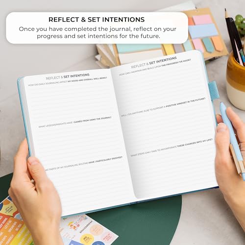 Clever Fox Four-Minute Journal – Daily Positivity Journal with Prompts – Motivational Affirmation, Mental Health & Habit Tracker (Aquamarine) - color: Aquamarine