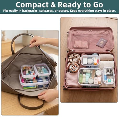 Clear Hard Shell Zipper Cases(3 Packs), Plastic Hard Sided Zippers Pouches Clear Hardshell Pencil Case For Storage, Diaper Bag Organizer Bliss Bins 2*Small/1*Medium
