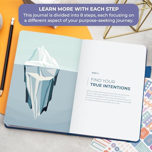 Clever Fox Purpose Seeker Journal – Guided Manifestation & Life Reflection Planner for Daily Self-Exploration, Goal-Setting & Gratitude (Mystic Blue) - color: Mystic Blue