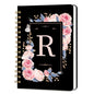 Lined Spiral Journal Notebook, A5 College Ruled Spiral Notebook for Women, Hardcover with Elegant Design for Work and Note-Taking, 5.5 * 8.25 inch, 160 Pages, Letter R - color: R